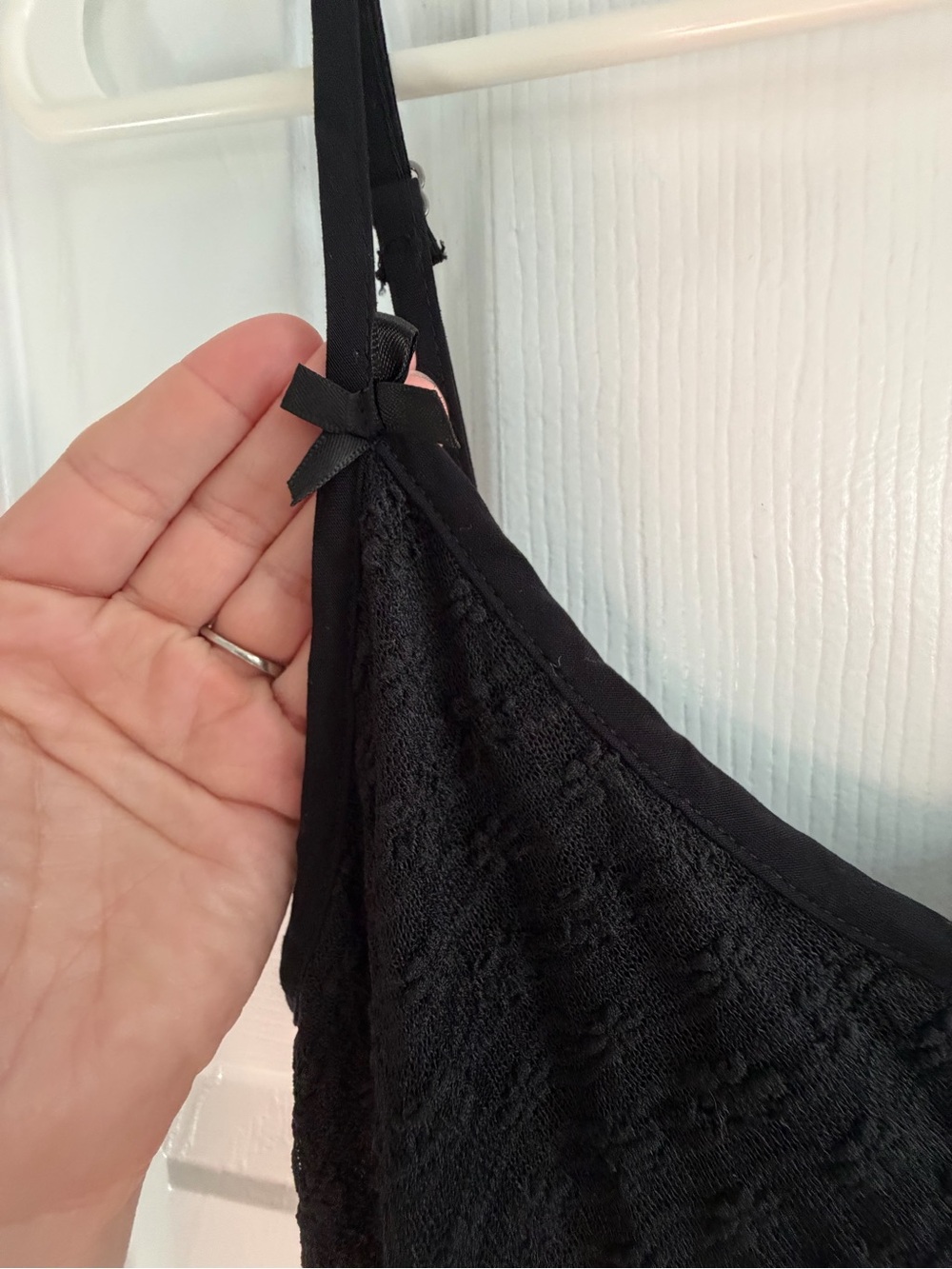 wild fable Black Lace Maxi Slip Dress with Adjustable Straps and Bow detail XXS